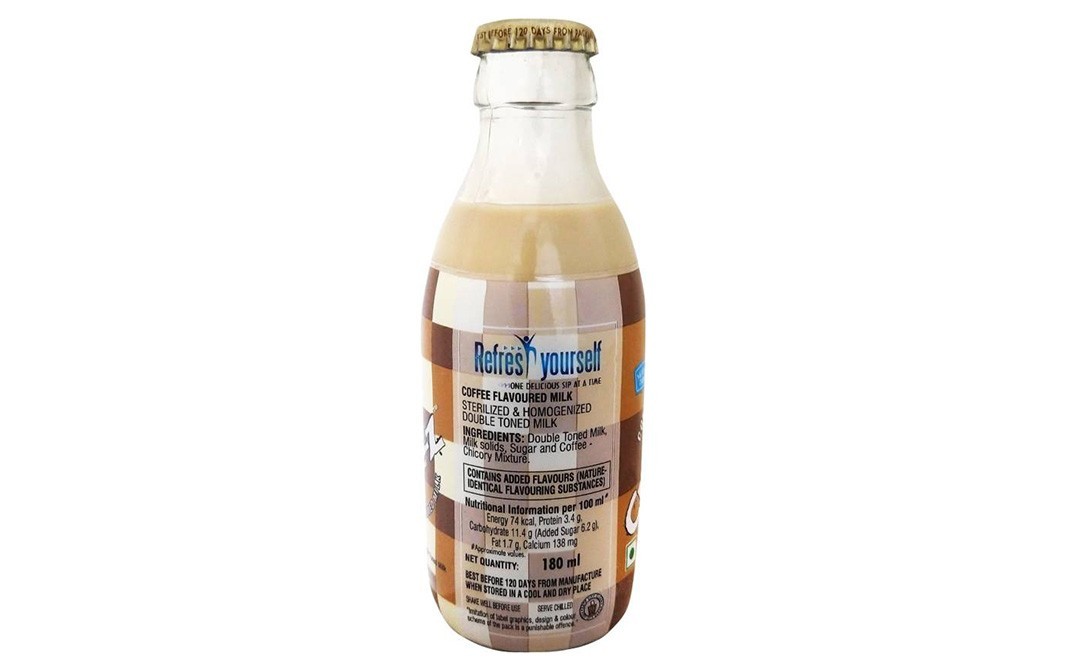 Mother Dairy Coffee Chillz Flavoured Milk   Glass Bottle  180 millilitre